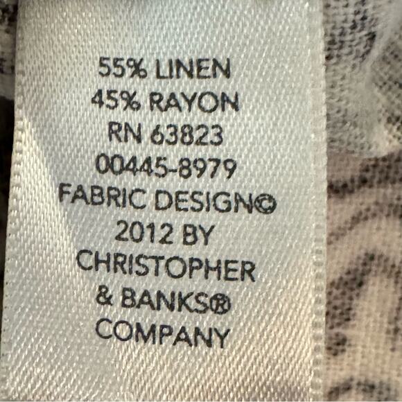 Christopher & Banks linen blend black green Nehru jacket size medium M
 b21 - Picture 3 of 5